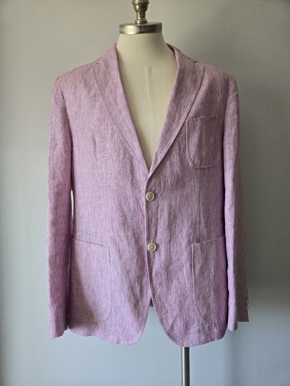 Hugo Boss Pink Linen Sport Coat Blazer. Size 42R